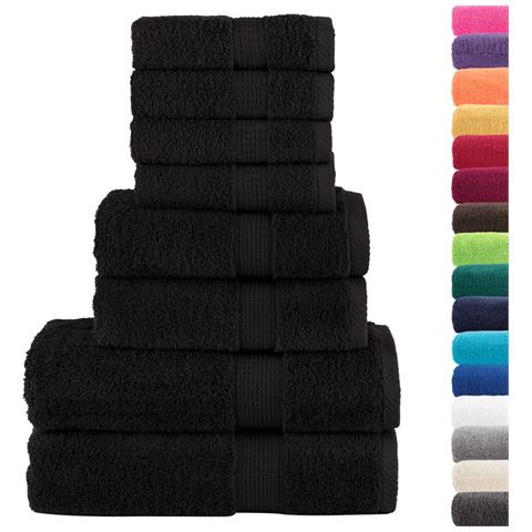 Set ASciugamani SOLUND 8 pz Neri 600 gsm - Foto 2