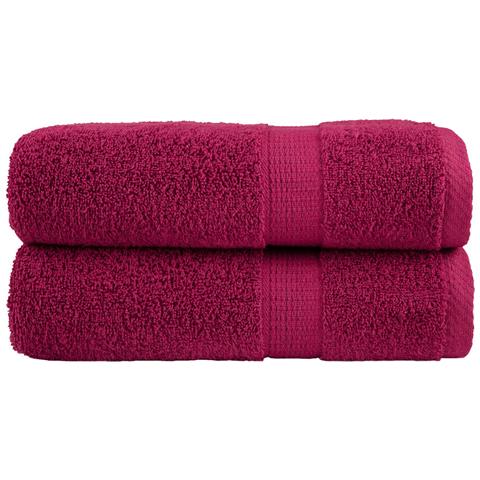 Asciugamani da Doccia SOLUND 2 pz Bordeaux 70x140cm 600gsm - Foto 1