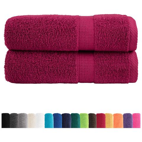 Asciugamani da Doccia SOLUND 2 pz Bordeaux 70x140cm 600gsm - Foto 2
