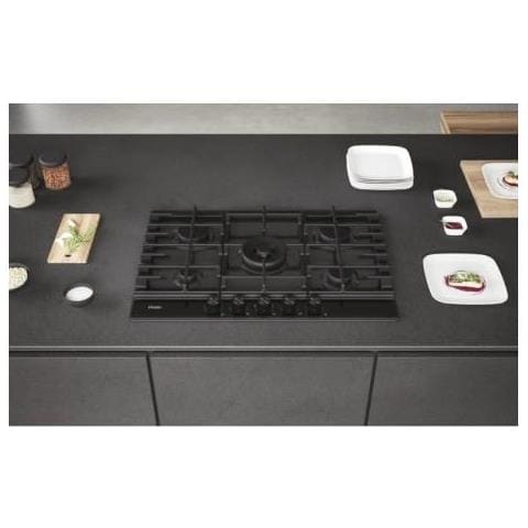 Piano cottura HAHG7W5HEB a Gas 5 Zone Cottura da 75 cm Colore Nero - Foto 2