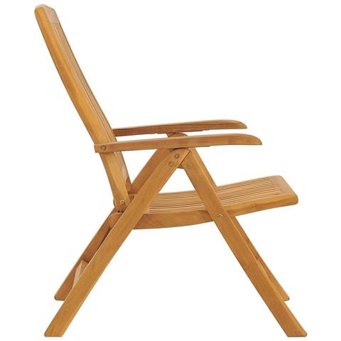 Sedie da Giardino Reclinabili con Cuscini 2 pz in Legno di Teak - Foto 2