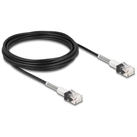 Cavo di rete RJ45 con protezione a doppia curvatura Cat. 6A UTP Slim da 5 m nero - Foto 1