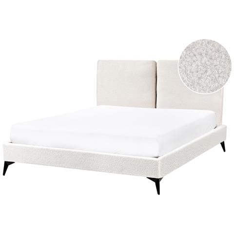 Letto Bouclé Melle 140 X 200 Cm Bianco Sporco - Foto 2