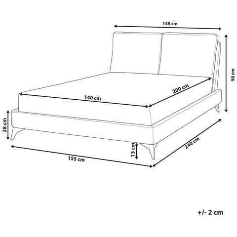 Letto Bouclé Melle 140 X 200 Cm Bianco Sporco - Foto 8