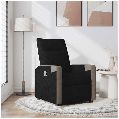 Poltrona Reclinabile In Tessuto Nero - Foto 1