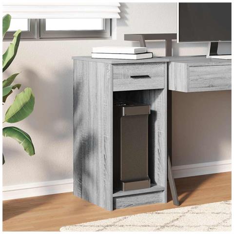 Supporto A Torre Per Computer Con Cassetto Grigio 35x45x77 Cm - Foto 3