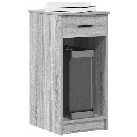 Supporto A Torre Per Computer Con Cassetto Grigio 35x45x77 Cm - Foto 1