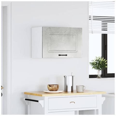 Pensile Da Cucina Kalmar Grigio Cemento In Legno Multistrato - Foto 3