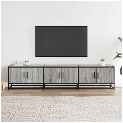 Mobile Porta Tv Grigio Sonoma 180x35x41 Cm In Truciolato - Foto 3