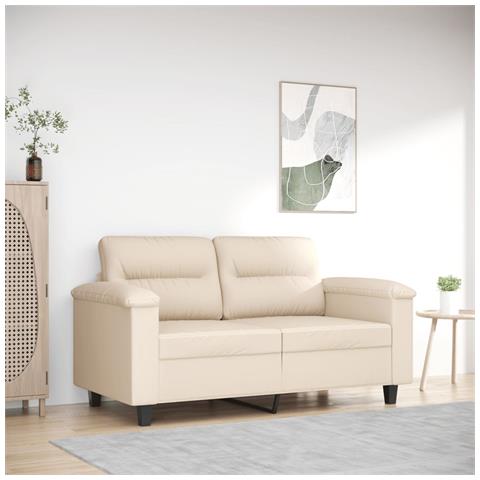 Lusso Casadino - Divano A 2 Posti Beige 120 Cm In Tessuto Microfibra - Foto 8