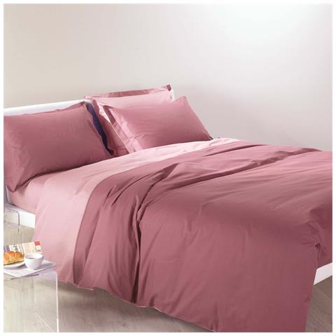 Completo Copripiumino Bicolor In Cotone Colore Rosa Misura Singolo - Foto 2