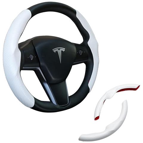 Coprivolante In Fibra Di Carbonio Per Tesla Model 3/y - Bianco (38 Cm) - Foto 4