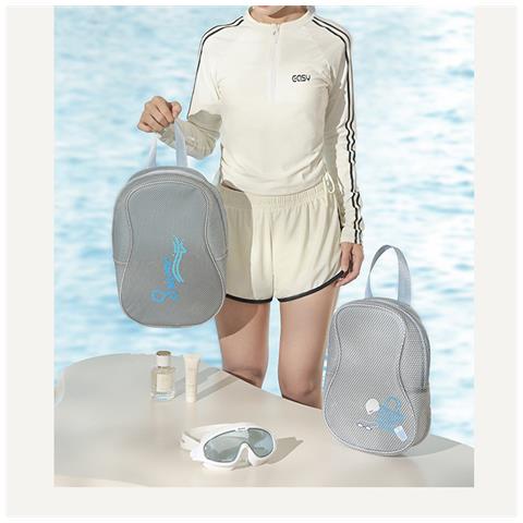 Borsa Da Nuoto A Separazione Asciutto-bagnato Borsa Da Toilette In Pvc Borsa Sportiva Grey - Foto 2