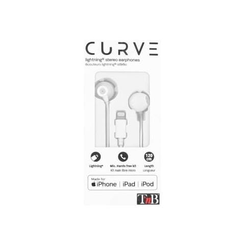 CURV Auricolare Cablato In-ear Musica e Chiamate Bianco - Foto 2