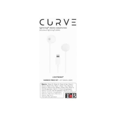CURV Auricolare Cablato In-ear Musica e Chiamate Bianco - Foto 4