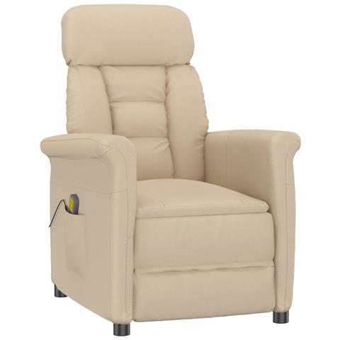 Poltrona Massaggiante  in Microfibra Color Crema - Foto 1