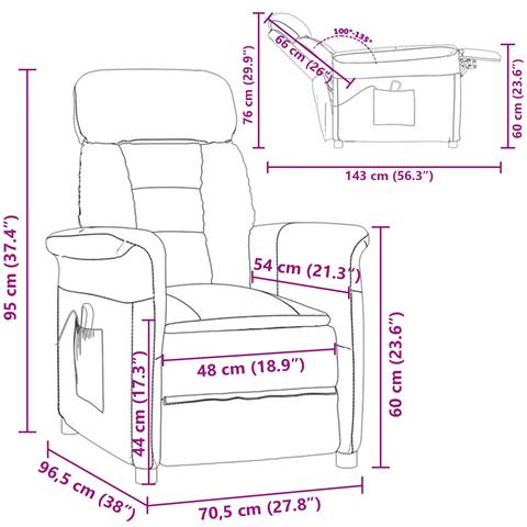 Poltrona Massaggiante  in Microfibra Color Crema - Foto 9