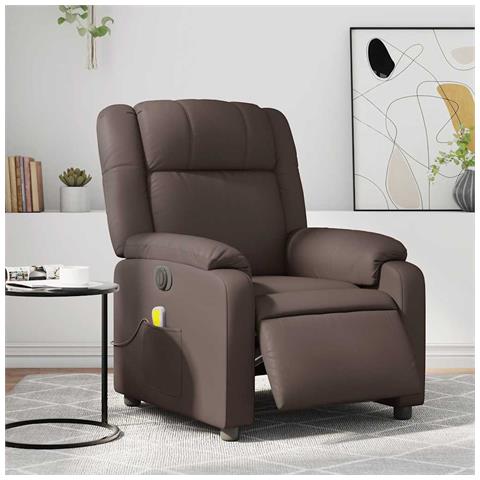 Poltrona Massaggiante Elettrica Marrone in Similpelle - Foto 2