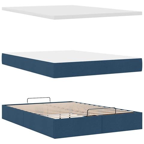 Pouf Letto con Materasso e LED Blu 140x190 cm - Foto 9