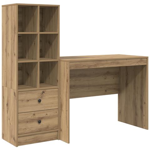 Scrivania con Magazzino Quercia Artigianale Legno Ingegnerizzato - Foto 1