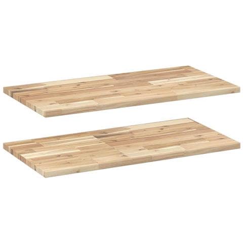 Mensole da Parete 2 pz 80x40x2 cm Legno Acacia Non Trattato - Foto 1