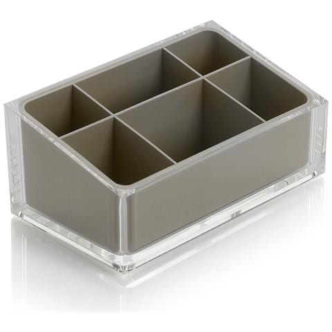 Portatrucchi D'appoggio In Resina Ra00 Gedy Serie Rainbow Tortora Chiaro - Foto 1