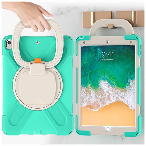Custodia Per Ipad 9/8/7 10.2"" Armored Con Supporto Girevole Menta - Foto 2