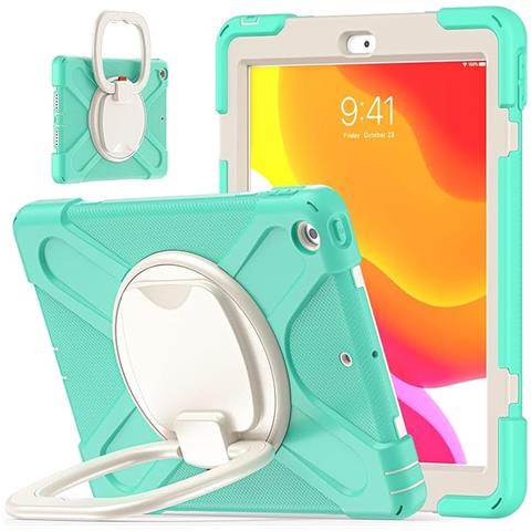Custodia Per Ipad 9/8/7 10.2"" Armored Con Supporto Girevole Menta - Foto 1