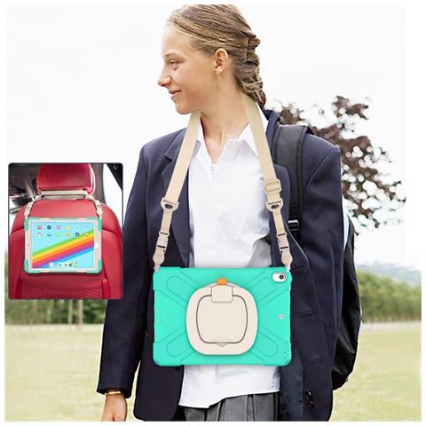 Custodia Per Ipad 9/8/7 10.2"" Armored Con Supporto Girevole Menta - Foto 4