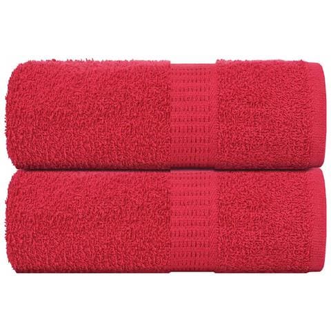 Asciugamani Ospiti 2 pz Rossi 30x50 cm 360 g/m² 100% Cotone - Foto 1