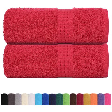 Asciugamani Ospiti 2 pz Rossi 30x50 cm 360 g/m² 100% Cotone - Foto 2