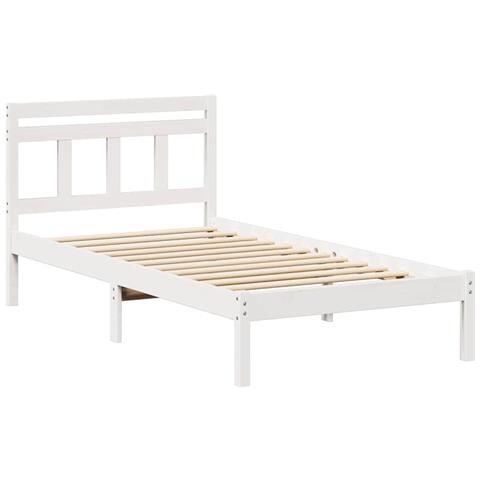Struttura del letto Bianco Legno di pino massello - Foto 1