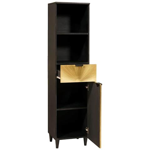 Mobile da Bagno con cassetto Nero e Oro 38 x 33 x 160 cm - Foto 2