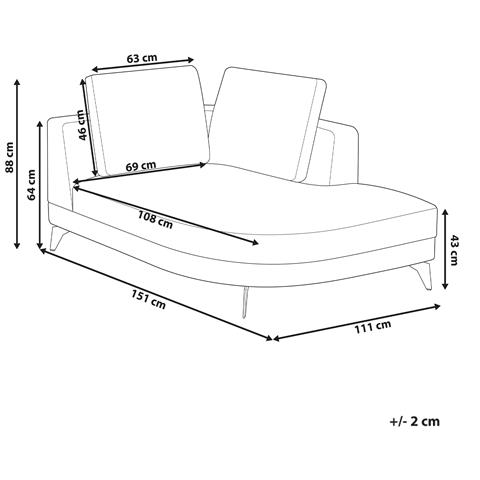 Chaise Longue Marum Lino Sintetico Grigio - Foto 8