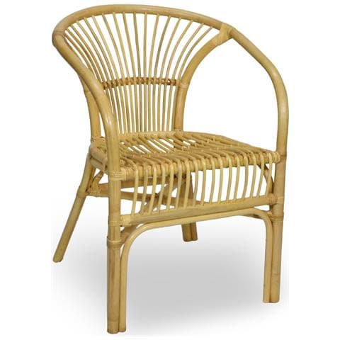 Poltrona Sedia Da Giardino Maya In Legno Di Bambu E Vimini Naturale - Foto 2