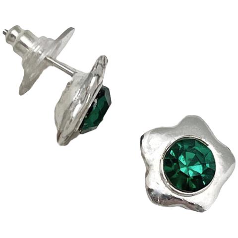 Ciondolo A Forma Di Fiore In Argento 10µ E Smeraldo Sw - Foto 1