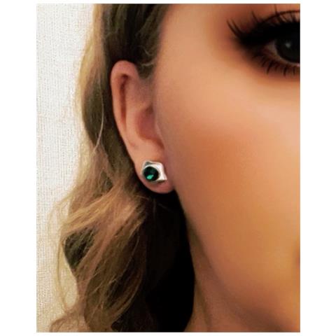 Ciondolo A Forma Di Fiore In Argento 10µ E Smeraldo Sw - Foto 2