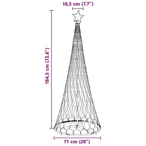 Albero di Natale LED Bianco freddo 71 x 71 x 184.5 cm Metallo - Foto 8