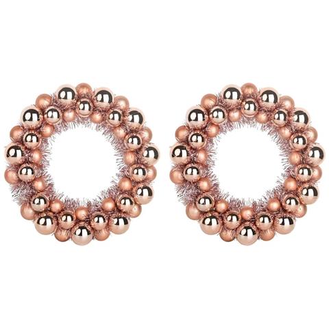 Corone di Palline di Natale 2 pcs Oro rosa 33 x 33 x 7 cm - Foto 1