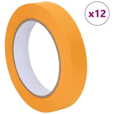 Nastri Adesivi per Pittori 12 pcs Giallo 19mm x 50m Carta - Foto 1