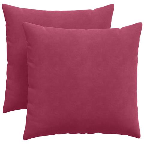 Cuscini da Divano 2 pcs Rosso Vino 45 x 45 cm Tessuto in Cords - Foto 1