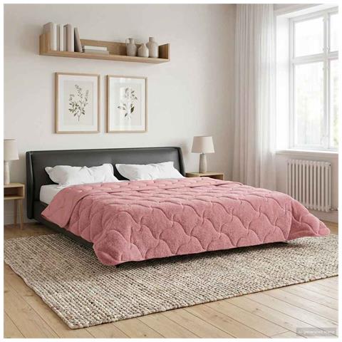 Duvet Estivo Rosa 240 x 260 cm Microfibra e Fleece Teddy - Foto 2