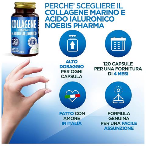 Collagene Marino e Acido Ialuronico 120 Capsule - Collagene Idrolizzato e Sodio Ialuronato - Supporto Pelle, Elasticità e Articolazioni - Foto 5
