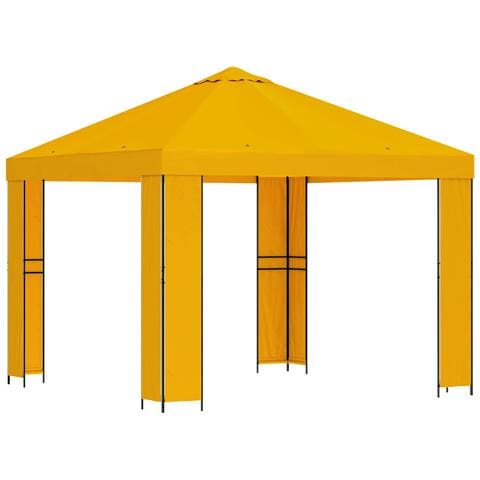 Gazebo 3 x 3 m Giallo Poliestere e Acciaio 190 gsm - Foto 1