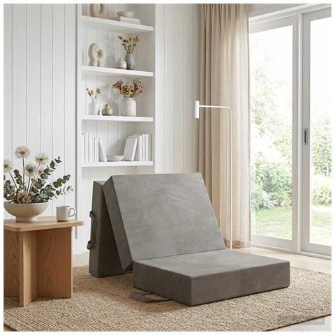 Divano Letto Pieghevole 75 x 67 x 45 cm Grigio Chiaro - Foto 2