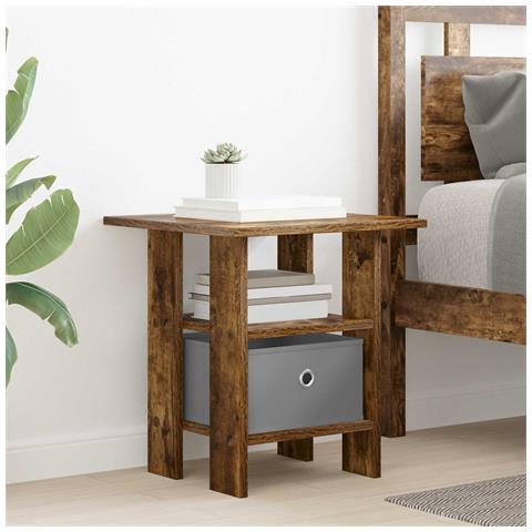Comodino Rovere fumé 41 x 40 x 45 cm Legno multistrato - Foto 2