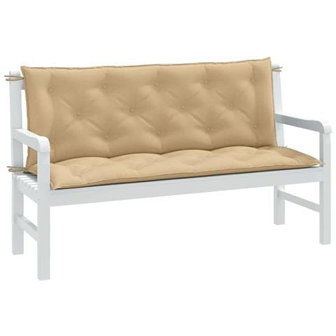 Cuscini Panca Giardino 2pz Beige Mélange 150x50x7 cm Tessuto - Foto 2