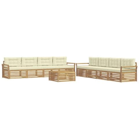 Set di divani da esterno 9 pcs Bianco e Crema - Foto 1