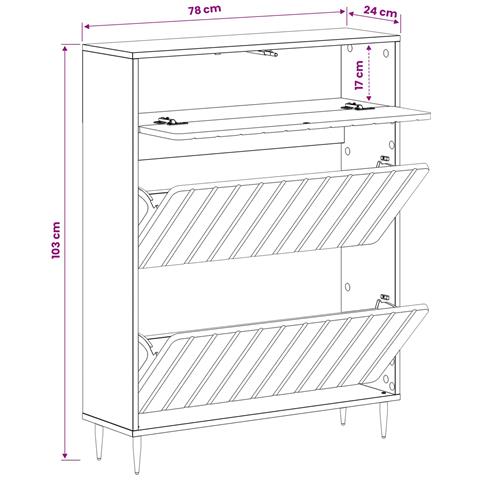 Mobile per scarpe ZWOLLE 78 x 24 x 103 cm Legno ingegnerizzato - Foto 9