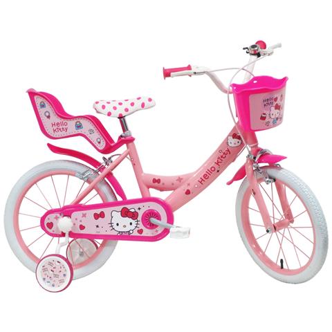 Hello Kitty 16'', Adatta Ad Età Tra I 5 E I 7 Anni, Per Altezza Tra 105 E 135 Cm, Con Cestino E Portabambola - Foto 1